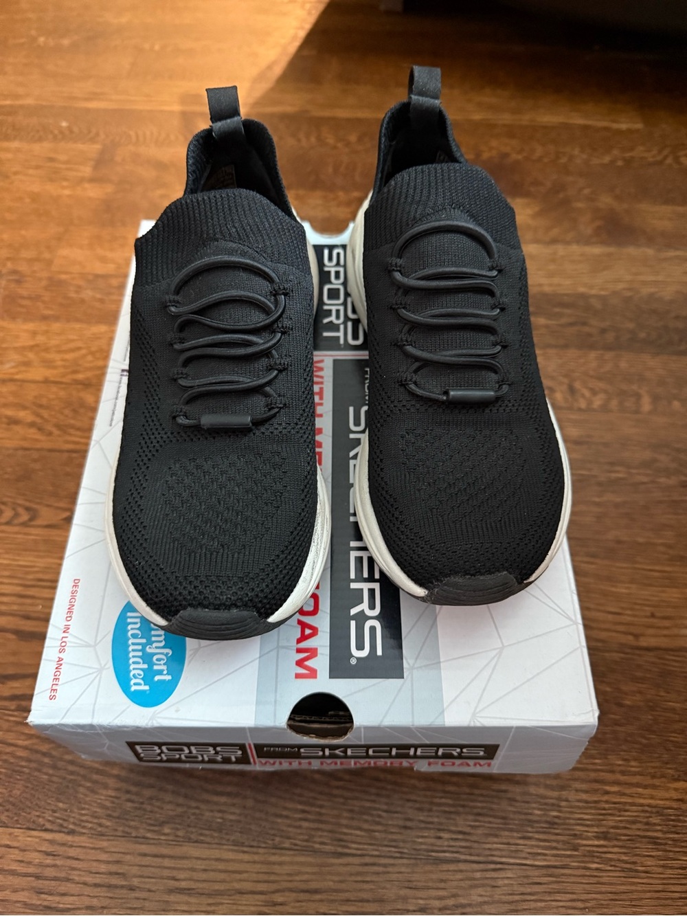 NEW Bobs by Skechers Sparrow 2.0 Allegiance Crew Black Slip On Sneakers Sz 5